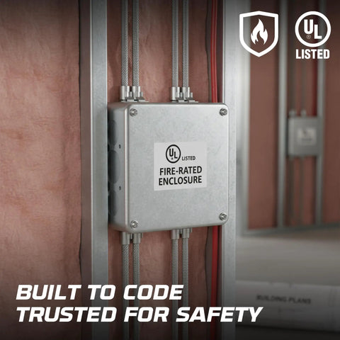 Beefed Up Four Inch Galvanized Steel Electrical Junction Box Pack Of Ten With Eight Side Three Quarter Inch Knockouts installed