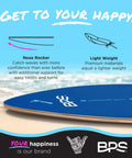 Shaka 35 Inch Skim Board With Epoxy Coated Wood Deck And Traction Pad No Wax Needed featuring nose rocker on beach
