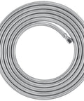 12ft stainless steel braided ice maker water line with 1/4 inch fittings, flexible refrigerator supply hose