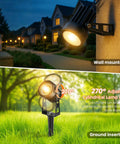 Plug And Play Low Voltage Landscape Lighting Kit With 8 X 3W LED Spotlights, 24V Smart Transformer, Wall and Ground Mounted