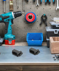 Eight Pack Push To Open Cabinet Latches Black Hidden Push Touch Latch Heavy Duty on workshop bench