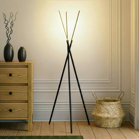 LED Tripod Floor Lamp With Dimmable Lights For Living Room Bedroom And Office Dope Modern Black Standing Lamp