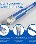 Diamond Tile Drill Bit Set With Hex Shank, 10 Piece Kit For Ceramic, Glass, Porcelain, Marble And Granite, includes 12mm bit