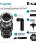 1/2-Horsepower Continuous-Feed Garbage Disposal With Ultra-Quiet Motor, Quick-Connect Mount, power cord, flange, stainless components