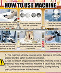 Step-by-step guide on using the Cool Dessert Machine And Noodle Maker With 4 Stainless Steel Molds and 420Ml Hopper.