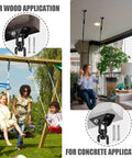 Heavy Duty 360 Degree Rotating Hammock Hooks Kit With 1200 Lb Capacity For A Solid Hang, ceiling mount on wood and concrete
