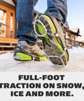 Boss Level All Surface Traction Cleats Engineered With Reinforced Diamond Beads Conquering Slippy Ice And Packed Snow Quick Snap On Shoe Protectors Matte Black Large on winter footwear.