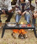 Foldable Campfire Grill With Legs Heavy Duty Steel Mesh Grate 22.4 Inch Portable Open Flame Grilling Rack over fire pit