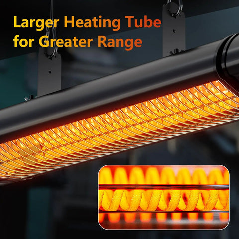 Outdoor Electric Infrared Patio Heater With Remote Control Wall Or Ceiling Mount 1500W Cozy Indoor Outdoor Use