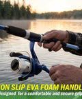 Swarm Series Spinning Rod And Reel Combo With Comfort Grip Split EVA Foam Handle Ultra Lightweight 65 Inch Setup fishing