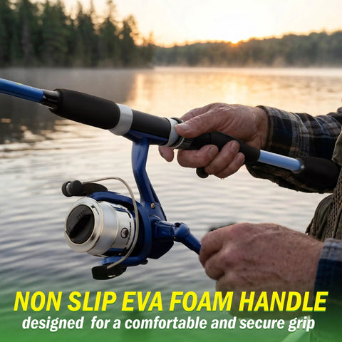 Swarm Series Spinning Rod And Reel Combo With Comfort Grip Split EVA Foam Handle Ultra Lightweight 65 Inch Setup fishing