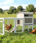 78 Inch Mobile Chicken Coop With Wheels For Easy Backyard Flock, Large Outdoor Hen House With Nesting Box, Run Ramp And Pull Out Tray