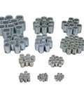 Heavy Duty Self Locking Threaded Insert Kit With 119 Pieces For Metal And Plastic Repair showing various sizes of metal threaded inserts.