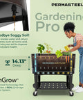 Raised Garden Bed With Legs Built To Last 40 x 20 x 37 In Wood Brown Planter Box With EnGrow TrueSoil Technology for indoor gardening