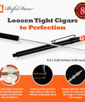 Cigar Draw Enhancer Tool And Nubber For Perfect Draw Every Time, Patented Technology, 5 Inch Accessory To Fix Tight Draws, shown with metal tip