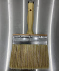 Pro Grade Deck Fence And Siding Staining Brush With Load Handler, 5 Inch Wide Head, 1 Inch Thick Filament, durable handle.