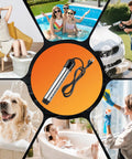 2000W Immersion Water Heater With Auto Shutoff, Stainless Guard And Digital Temperature Sensor for buckets, tubs, pools.