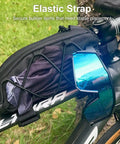 Front Frame Top Tube Bag 1L With Dual Side Storage For Road And Mountain Bikes No Leg Rub Quick Access Phone Pocket on bike.