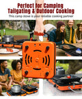 Group using Two Burner Portable Camping Stove With Carry Bag No-Fuss 17000 BTU Propane Camp Stove for Camping Outdoor Cooking RV Trips