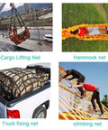 Heavy Duty Lifting Straps For Cargo Handling And Hauling Tough As Nails Tear Resistant Polyester Net Sling in use