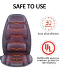Cozy Massage Seat Cushion With Heat And Memory Foam Neck And Lumbar Support, 10 Vibration Motors, Safe UL approval, auto shut off