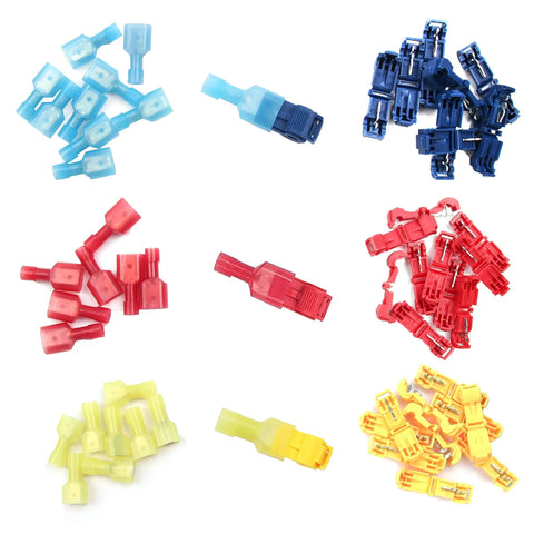 Premium 240 Piece T Tap Wire Connectors Kit With Self Stripping Quick Splice Terminals AWG 22 To 10 Insulated Color Coded