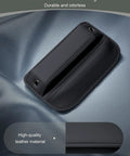 Close-up of Premium Leather Car Seat Gap Filler Organizer with luxury texture and high-quality leather material.
