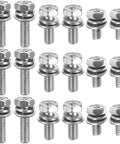 18 Piece M6 Stainless Steel Hex Head Battery Terminal Bolt And Nut Kit With Flat Washers For Motorcycle Battery Replacement