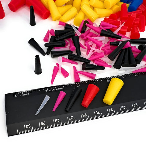 235 Piece Silicone Rubber Plug Set For Powder Coating And Ceramic Coating And Painting with ruler for size reference