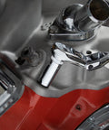 Fourteen Piece Three Eighths Inch Drive Six Point Mid Length Metric Socket Set in use on engine with wrench