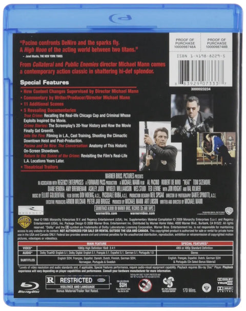 Heat Iconic Crime Thriller On Blu Ray Featuring Al Pacino And Robert De Niro Locking Horns In A Straight Fire Los Angeles Heist Movie Factory Sealed Disc With Insane Chemistry That Seriously Slaps