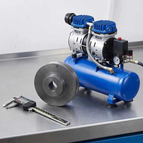 Sturdy Single Groove Cast Iron Motor Pulley With 100Mm O D And 19 Mm Bore For Air Compressor Shaft Replacement Easy Install And Smooth V Belt Drive Rotation with caliper next to air compressor.