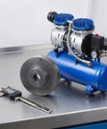 Solid Cast Iron Single Groove V Belt Pulley With 100mm Od And 19mm Shaft That Knocks Out Slip For Industrial Air Compressors and Motor Drives to Keep the Power Flow Strong, with air compressor and measuring tools.