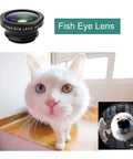 Cat image captured with 180 degree fish eye lens, part of the 3 In 1 Clip On Phone Lens Kit With 180 Degree Fish Eye, 0.65x Wide Angle And 10x Macro.