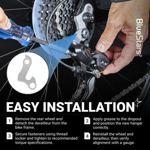 Installation of 2 Pack Derailleur Hangers For Mountain And Road Bikes Aluminum Alloy Frame Tail Hook Bracket With Bolts