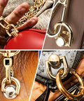 4 Pack D Rings For Purses And Bags 360 Degree Rotatable Hardware With Stud Screws Gold and Silver on Handbags