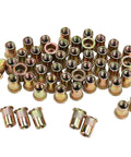 100 Pack 5/16 Inch Rivet Nut Set 5/16-18 UNC Flat Head Rivnut Inserts, Zinc Yellow Plated Carbon Steel Threaded Inserts