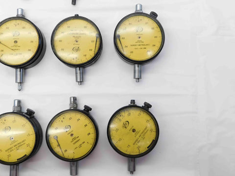 Premium Dial Test Indicator Spare Parts And Hardware Variety Pack With Hella Reliability For Pro Grade Shop Repairs Precision Calibrations And Daily Mechanical Tuning, six dial indicators on a white surface.