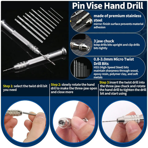 78 Piece Gundam Model Tools Kit For Building And Repairing Plastic Models with pin vise hand drill and micro twist bits.