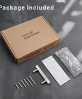 Package of 10 Pack Brushed Nickel Square Body Cabinet Pulls 64mm Hole Center 2.5 Inch Center To Center Stainless Steel Drawer Pulls