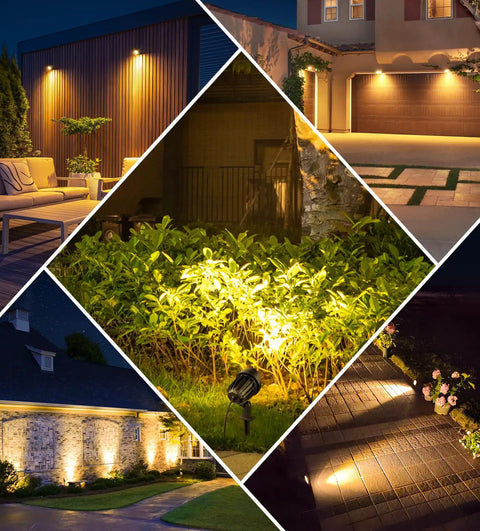Low Voltage Landscape Lighting 12 To 24V 800 Lumens 7W Warm White 2700K IP66 Waterproof Outdoor LED Lights illuminating gardens