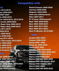 List of compatible vehicles for Third Gen Fuel Tank Lock Ring Tool, including Ford, Dodge, and GMC models, with truck image.