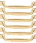 Six Pack Decorative Brass Cabinet Pull Handles Set For Kitchen Drawers And Cupboards, Metal Door Handles With 96mm Center, Easy Install