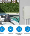 Smart Pool Timer WiFi Switch 40A 120 To 277 VAC 2HP Heavy Duty Programmable On Off Scheduler beside pool pump