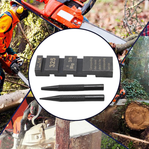 Three Piece Pocket Chainsaw Breaker Tool Set For Quick Chain Repair And Link Removal Rivets Included Easy Punch And Joiner Kit