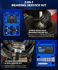 Rear Axle Bearing Service Kit With 3 Pullers And 9 Driver Discs For Removal Of Worn Bearings And Installation Of Races And Seals