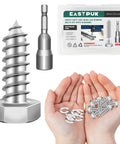 Heavy Duty Five Sixteenths Inch By One Inch Hex Head Lag Screws With Washers In 304 Stainless Steel For Wood Projects Partial Thread Corrosion Resistant Fasteners For Outdoor Decks And Fences 20 Pack displayed with hands holding washers.