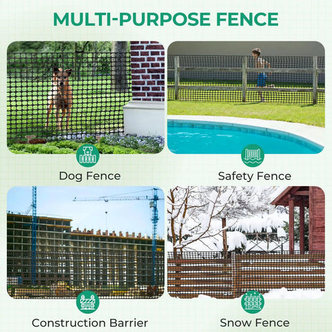 Plastic Garden Fence Netting Roll 4x100ft Reusable Temporary Fencing for animals and plants mesh barrier multi-purpose uses