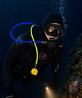 Diver using Back Up Scuba Regulator Octopus With 36 Inch Yellow Hose Second Stage Dive Regulator underwater