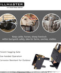Heavy Duty Two Way Fence Gate Latch Built Tough As Nails For Livestock Corrals Round Tube Metal Gates With Zinc Coated Rust Resistant Steel And Screws Included on a barnyard gate.